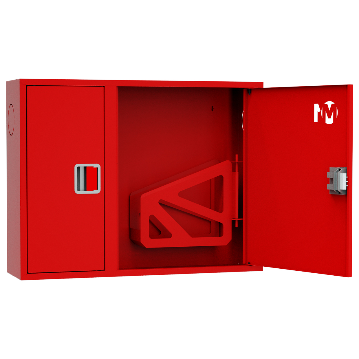ШП-К-О-002 "Т" НЗК М01 ЕВРО правый шкаф пожарный с евроручкой (навесной, закрытый, красный)