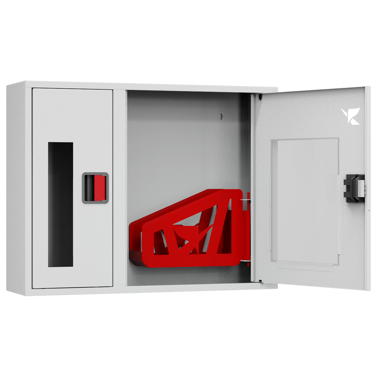 ШП-К-О-Пульс-315 НОБ ЕВРО правый шкаф пожарный с евроручкой (навесной, открытый, белый)