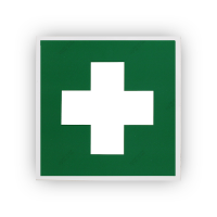 Знак EC01 Аптечка первой медицинской помощи на самоклеящейся не светящейся плёнке, 200х200 НПО ПУЛЬС