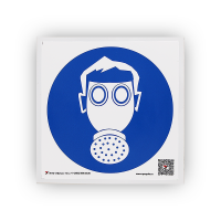 Знак M04 Работать в средствах индивидуальной защиты органов дыхания на самоклеящейся не светящейся пленке, 200х200 НПО ПУЛЬС