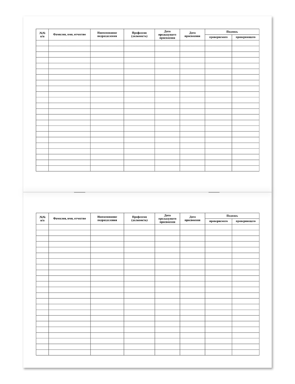 Журнал учета присвоения группы 1 по электробезопасности неэлектротехнического персонала НПО Пульс