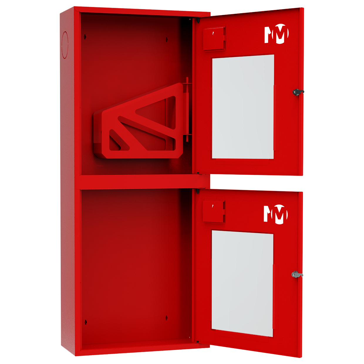 ШП-К-О-003 "Т" НОК М01 правый шкаф пожарный с почтовым замком (навесной, открытый, красный)