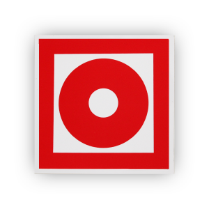 Знак F10 Кнопка включения установок (систем) пожарной автоматики на самоклеящейся не светящейся плёнке, 100х100 НПО ПУЛЬС