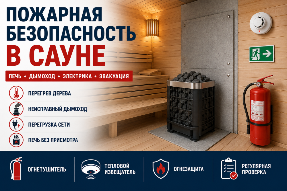 Пожарная безопасность в саунах: требования, оборудование и практические решения