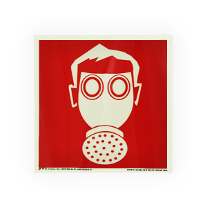 Знак F12 Место расположения средств индивидуальной защиты на самоклеящейся фотолюминесцентной плёнке, 100х100 НПО ПУЛЬС