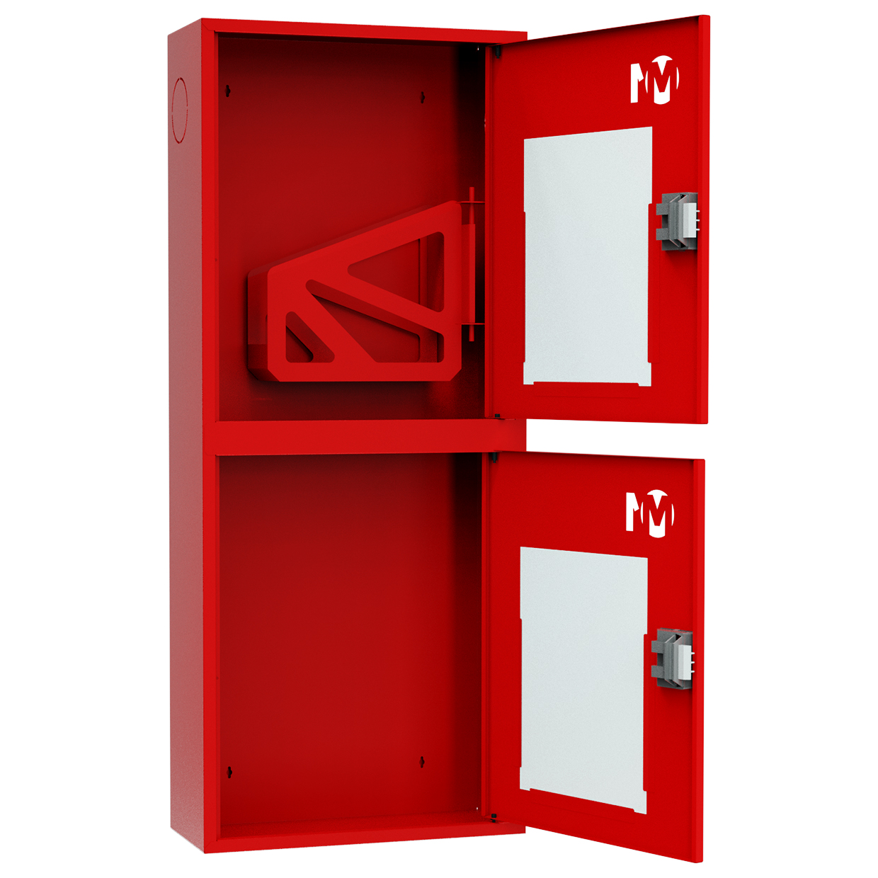 ШП-К-О-003 "Т" НОК М01 ЕВРО правый Шкаф пожарный с евроручкой (навесной, открытый, красный)