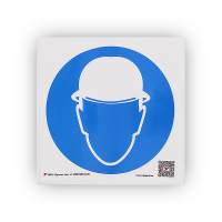 Знак M02 Работать в защитной каске (шлеме) на самоклеящейся не светящейся плёнке, 200х200 НПО ПУЛЬС