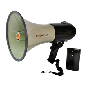 РМ-24С мегафон с аккумулятором, сирена, свисток, мощность 100 Ватт