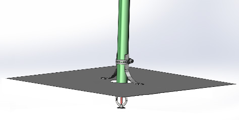 Экран Тип "ОТ" 280х280 ф23 (хомут 20-32) цельный