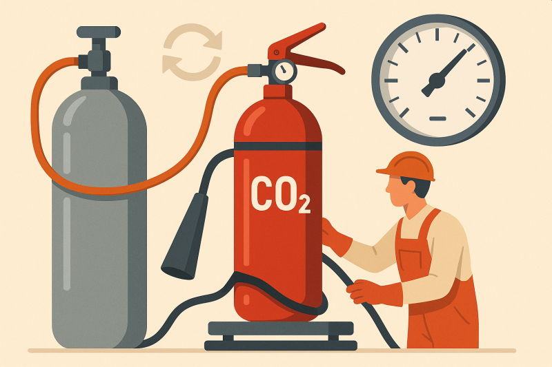 Перезарядка углекислотных огнетушителей: основные требования и периодичность
