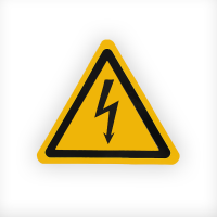 Знак W08 Опасность поражения электрическим током на самоклеящейся не светящейся плёнке, 100х100 НПО ПУЛЬС