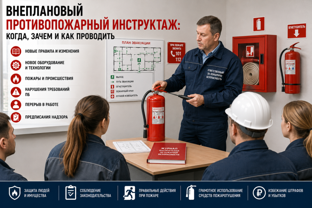 Внеплановый противопожарный инструктаж: когда, зачем и как проводить