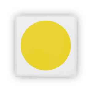 Знак Осторожно! (желтый круг) на самоклеящейся несветящейся плёнке, 150х150 НПО ПУЛЬС