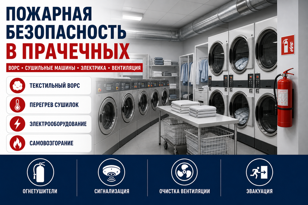 Пожарная безопасность в прачечных: как защитить помещение от возгораний