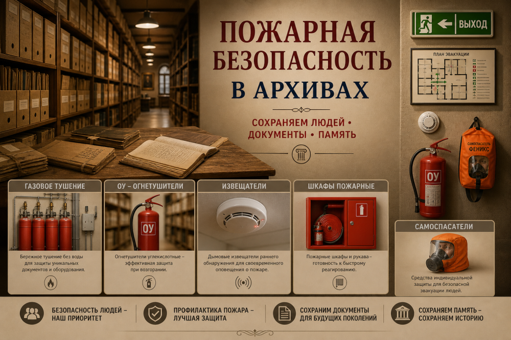 Пожарная безопасность в архивах: требования, оборудование и организация защиты документов