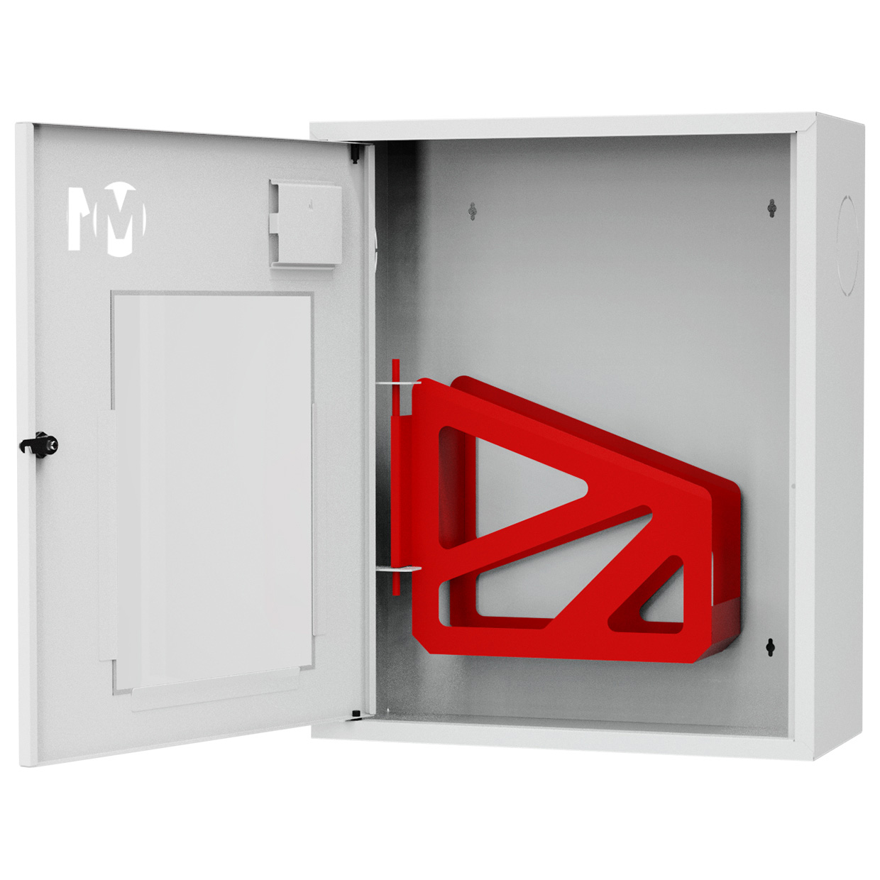ШП-К-001 "Т" НОБ М01 левый шкаф пожарный с почтовым замком (навесной, открытый, белый)