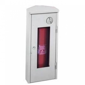 ШПО-107 НОБ ПУЛЬС правый угловой шкаф для огнетушителя (навесной, открытый, белый)