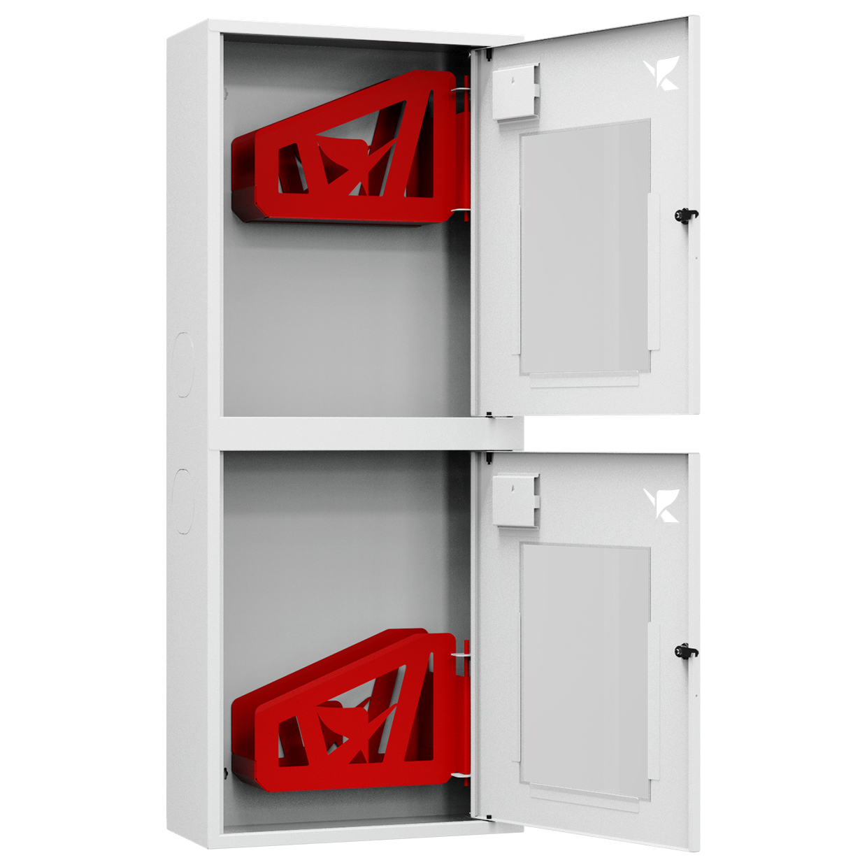 ШП-К-Пульс-320-21 НОБ правый шкаф пожарный с почтовыми замками (навесной, открытый, белый)