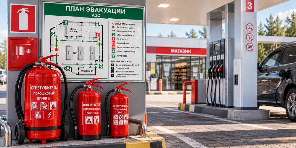 Какие огнетушители должны быть на АЗС: типы, объём и количество по нормам