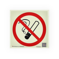 Знак P01 Запрещается курить на самоклеящейся фотолюминесцентной плёнке на пластиковой основе, 200х200 НПО ПУЛЬС