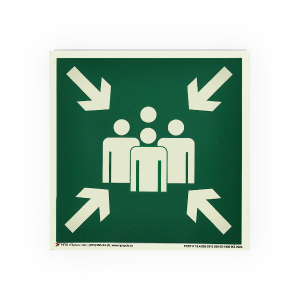 Знак E21 Пункт (место) сбора на самоклеящейся фотолюминесцентной плёнке, 200х200 НПО ПУЛЬС