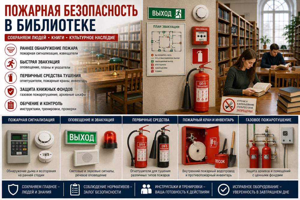 Пожарная безопасность в библиотеке: комплексный подход к защите книжных фондов