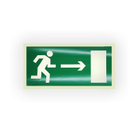 Знак E03 Направление к эвакуационному выходу направо на самоклеящейся фотолюминесцентной плёнке на пластиковой основе, 150х300 НПО ПУЛЬС
