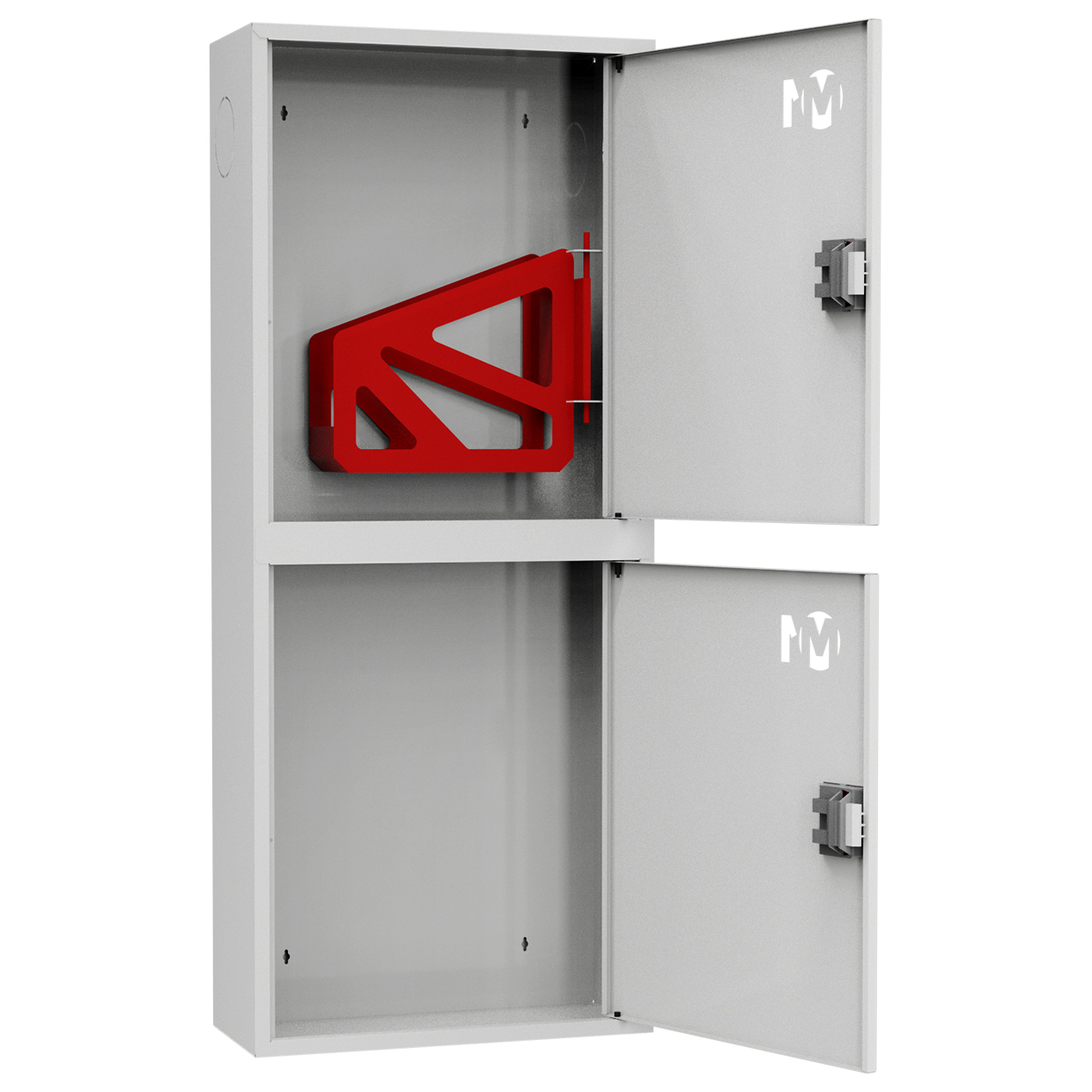 ШП-К-О-003 "Т" НЗБ М01 ЕВРО правый Шкаф пожарный с евроручкой (навесной, закрытый, белый)