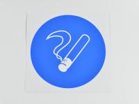 Знак M15 Курить здесь на самоклеящейся не светящейся пленке, 100х100