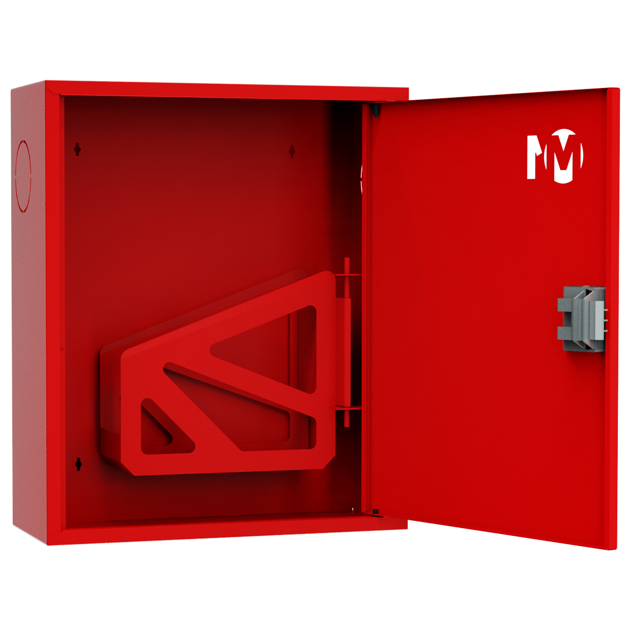 ШП-К-001 "Т" НЗК М01 ЕВРО правый шкаф пожарный с евроручкой (навесной, закрытый, красный)