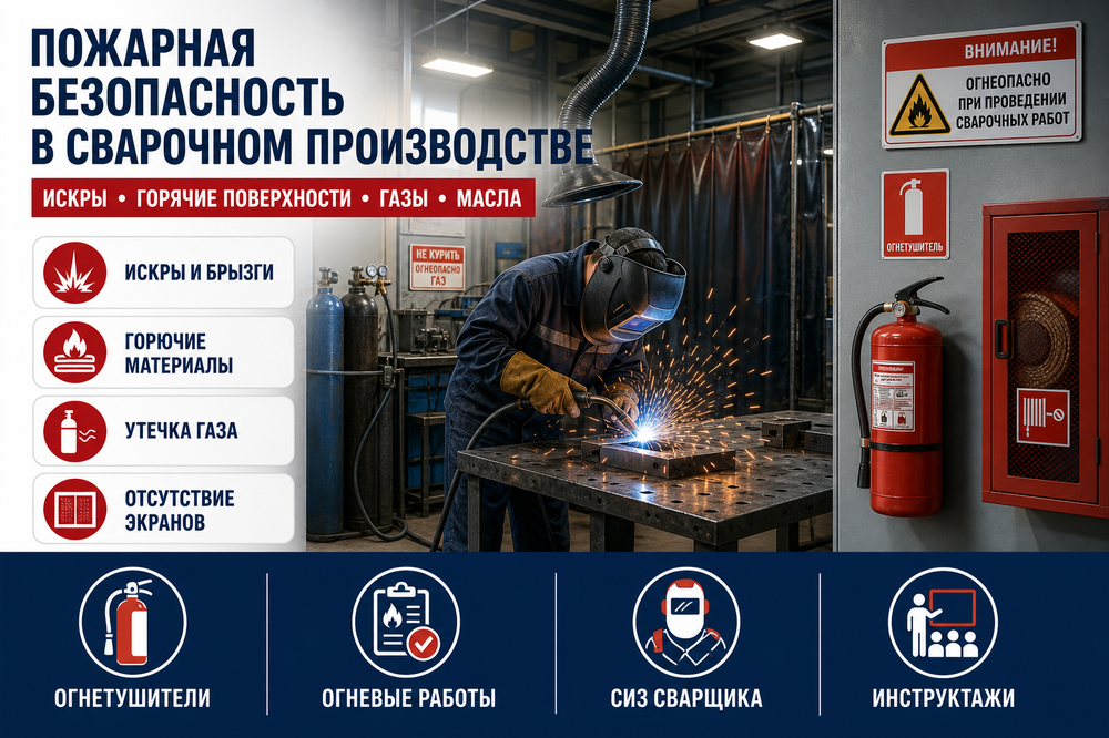Пожарная безопасность в сварочном производстве: требования, оборудование и организация огневых работ