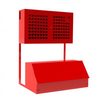 Стенд пожарный «Универсальный» с ящиком для песка 0,3 куб.м дверь с сеткой (с комплектом)