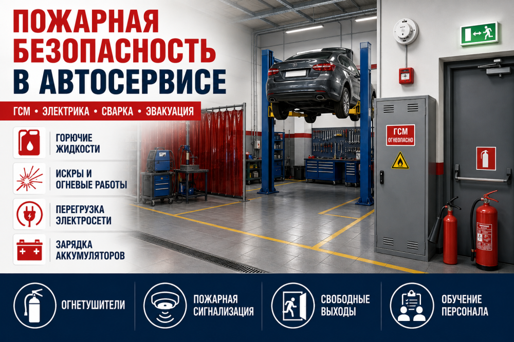 Пожарная безопасность в автосервисах: организация защиты СТО от возгораний