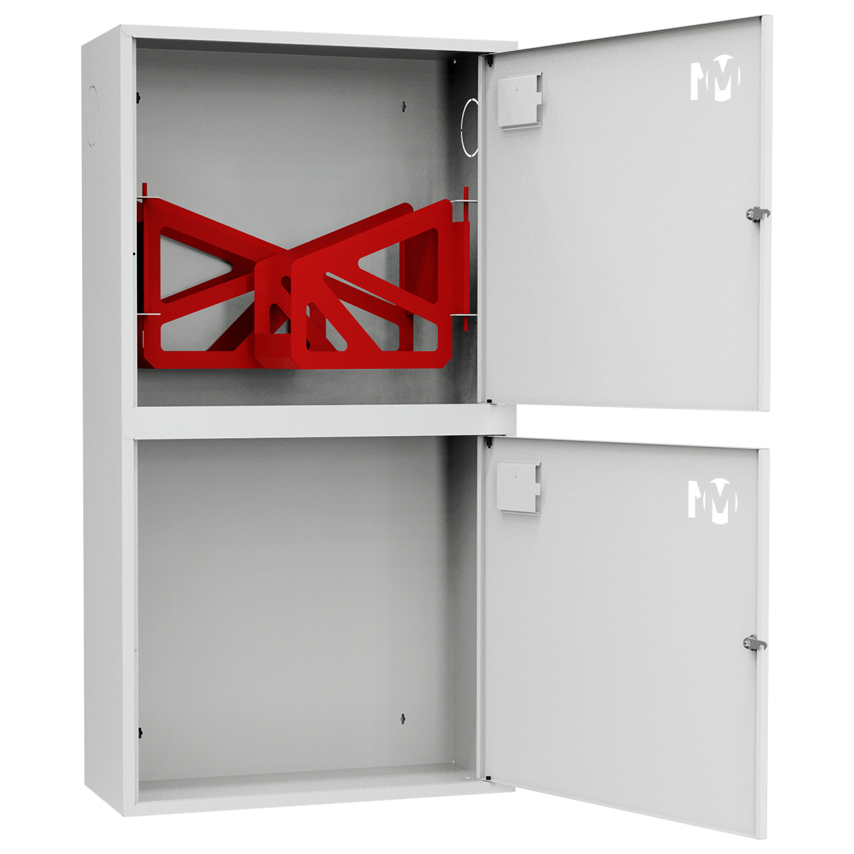 ШП-К-О-003-12 "Т" НЗБ М01 правый шкаф пожарный с почтовыми замками (навесной, закрытый, белый)