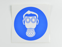 Знак M04 Работать в средствах защиты дыхания, 200х200