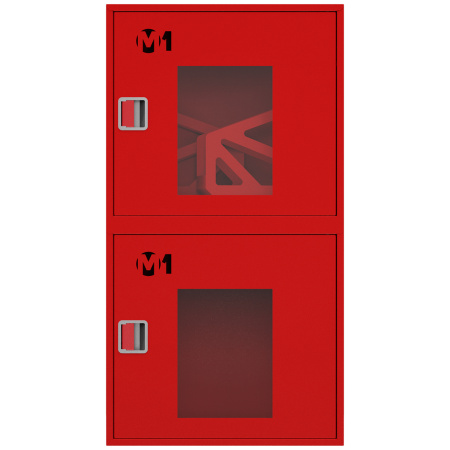 ШП-К-О-003-12 "Т" НОК М01 ЕВРО правый шкаф пожарный с евроручками (навесной, открытый, красный)