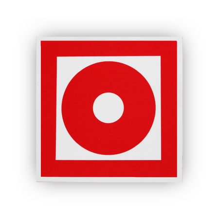 Знак F10 Кнопка включения установок (систем) пожарной автоматики на самоклеящейся не светящейся пленке на пластиковой основе, 200х200 НПО ПУЛЬС