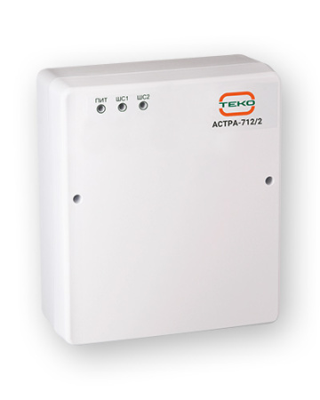 Астра 712/2 прибор приемно-контрольный охранный (контроль 2 ШС, РИП (место под АКБ 7 А/ч))