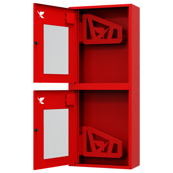 ШП-К-Пульс-320-21 НОК левый шкаф пожарный с почтовыми замками (навесной, открытый, красный)