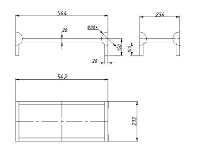 Подставка для пожарного шкафа ШПК 540х120х230 мм белая