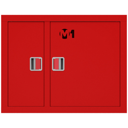 ШП-К-О-002 "Т" ВЗК М01 ЕВРО правый шкаф пожарный с евроручкой (встроенный, закрытый, красный)