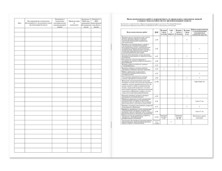 Журнал эксплуатации систем противопожарной защиты (на листе) Магазин 01 Журнал эксплуатации систем противопожарной защиты (на листе) Магазин 01