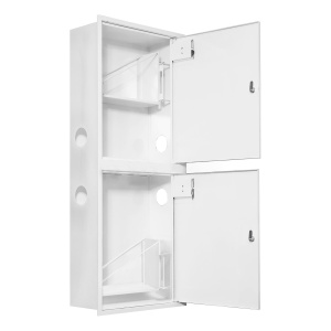 ШП-К-320-21 ВЗБ (ШПК-20ВЗБ) правый шкаф пожарный с почтовыми замками (встроенный, закрытый, белый)