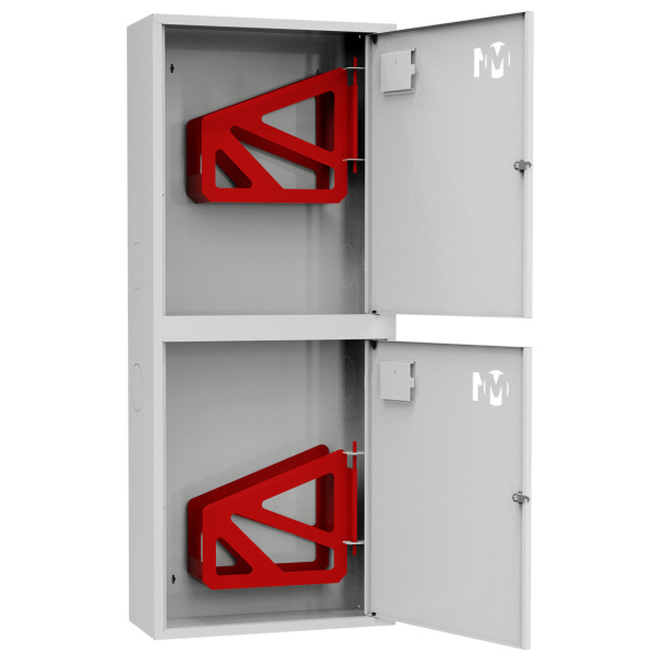 ШП-К-003-21 "Т" НЗБ М01 правый шкаф пожарный с почтовыми замками (навесной, закрытый, белый)