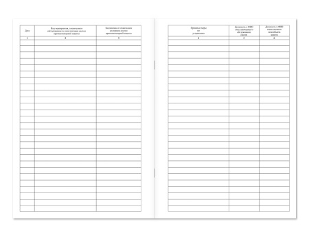 Журнал эксплуатации систем противопожарной защиты (на развороте) Магазин 01