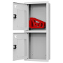 ШП-К-О-Пульс-320 ВОБ ЕВРО левый шкаф пожарный с евроручками (встроенный, открытый, белый)