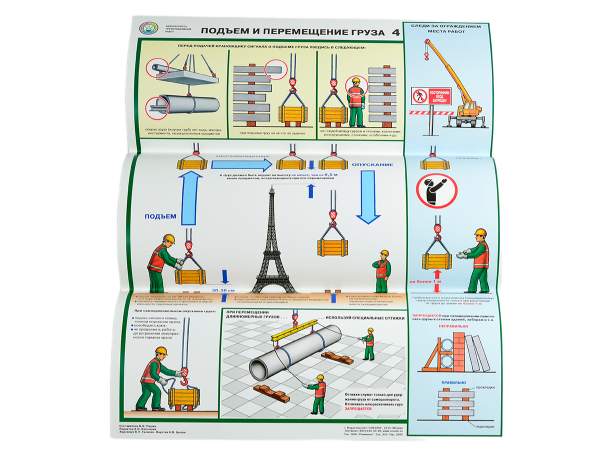 Комплект плакатов 'Безопасность грузоподъемных работ' (А2, 5 листов)