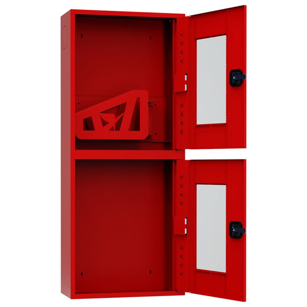 ШП-К-О-Пульс-320 НОК/ВОК (У) универсальный шкаф пожарный с ручкой-замком (открытый, красный)
