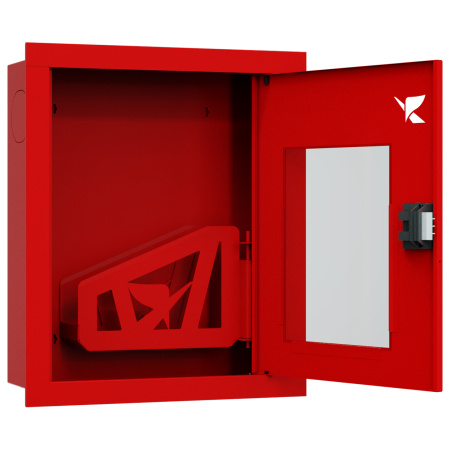 ШП-К-Пульс-310 ВОК ЕВРО правый Шкаф пожарный с евроручкой (встроенный, открытый, красный)
