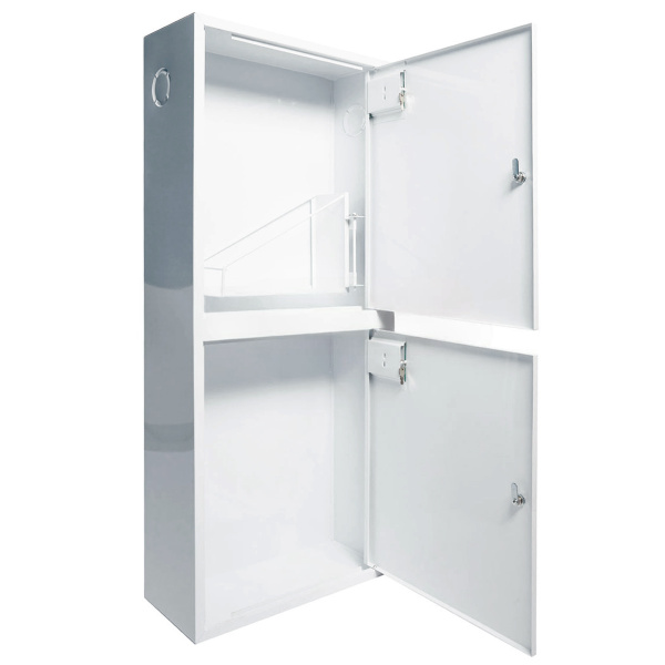 ШП-К-О-320 НЗБ (ШПКО-12НЗБ) правый шкаф пожарный с почтовым замком (навесной, закрытый, белый)